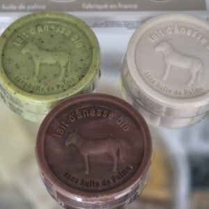 Savons rond sans huile de palme au lait frais d’ânesse 100g